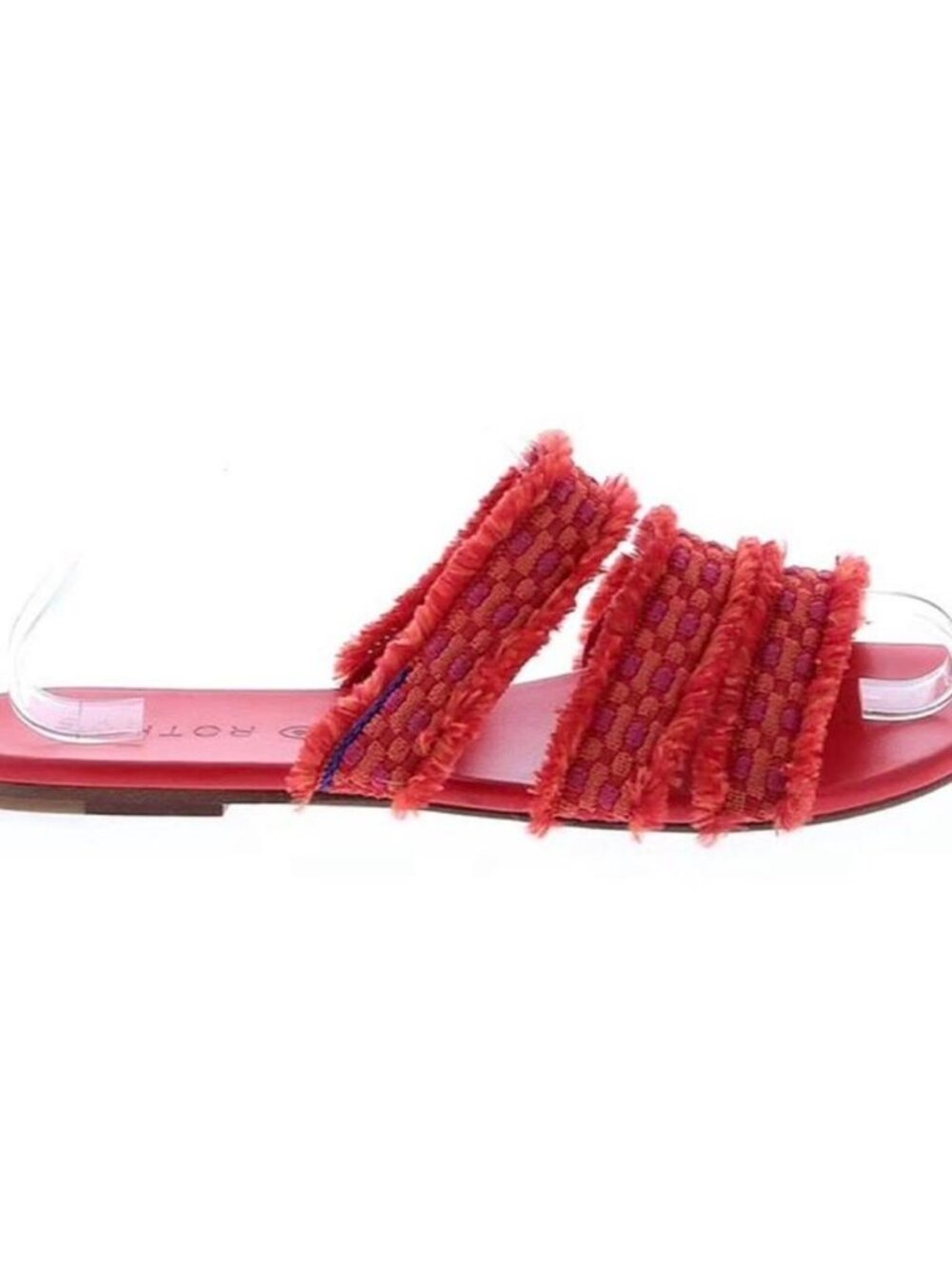 Rothy's Bright Red Frayed Strap Slide Sandals - Women